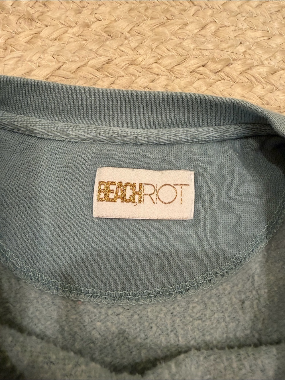Beach Riot Men's Dusty Blue Palm Graphic Crewneck Sweatshirt - Picture 2 of 2